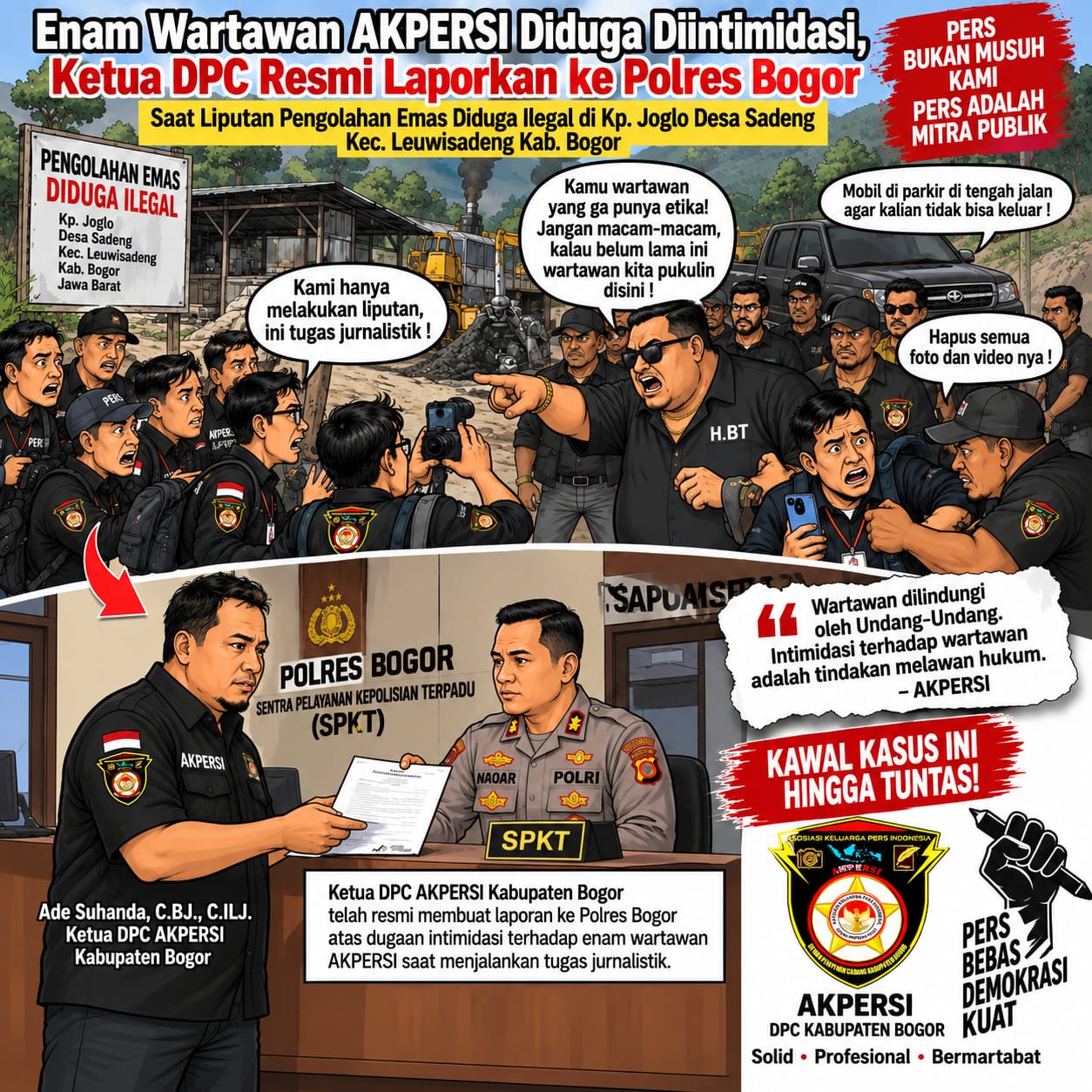 Enam Wartawan AKPERSI Diduga Diintimidasi, Ketua DPC Lapor Polres Bogor
